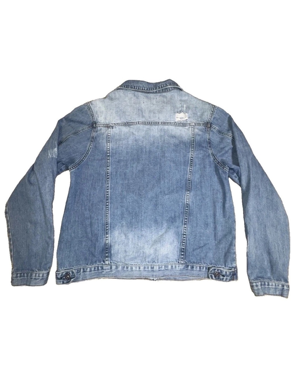 Risen Los Angeles Womens Denim Jacket Large Light Wash Distressed NWT Jean - Picture 3 of 12